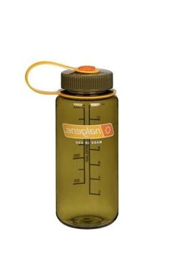 Nalgene Wide Mouth 16oz Loop Top Water Bottle Olive Brown w/