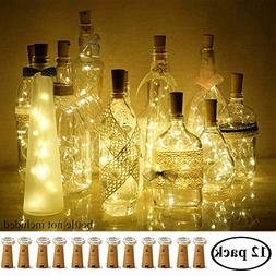 Decem Wine Bottle Lights with Cork 12 Pcs 15 LEDs Warm White