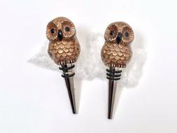 Pottery Barn Wine Bottle Stopper Cork Owl Bird Decorative Ol