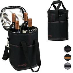 Wine Carrier Bag Insulated 4 or 6 Bottle Cooler Protection C