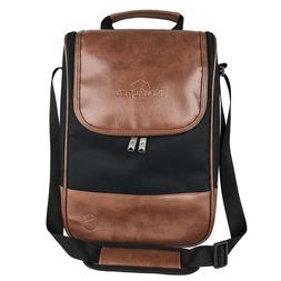 Wine Leather Tote Cooler Insulated Bag - Luxury 2 Bottle Car