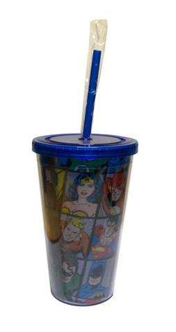 Wonder Woman, Superman, Superheroes 16 Ounce Cold Cup With S