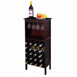 Wood Wine Cabinet Bottle Holder Storage Kitchen Home Bar w/ 