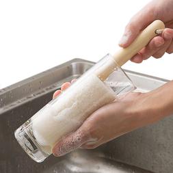Wooden Long Handle Cup Brush Milk Bottle Teapot Cleaner Scru