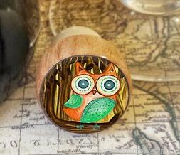 Woodland Owl Wine Stopper, Handmade Kitsch Owl Wood Bottle S