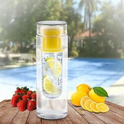 Yellow Bpa Free Clear Tea Tumbler Water Bottle fruit Infuser