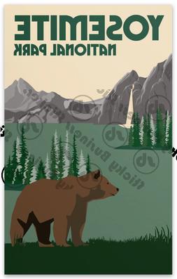 Yosemite National Park Bear Nostalgic Vintage Vinyl Sticker 